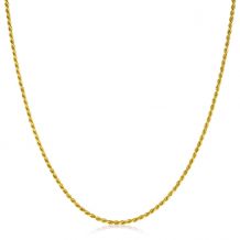 45cm ZINZI Gold Plated Sterling Silver Rope Necklace ZILC-K45G