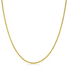 70cm ZINZI Gold Plated Sterling Silver Rope Necklace ZILC-K70G