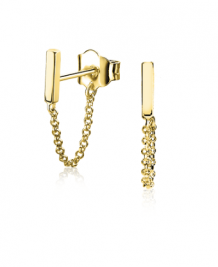 Zinzi Sterling Silver Ear Studs 14K Yellow Gold Plated