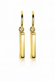 ZINZI Sterling Silver EarRings in 14K Yellow Gold Plated Bar