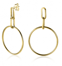 ZINZI Sterling Silver EarRings 14K Yellow Gold Plated 45mm