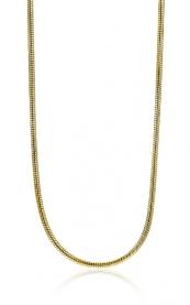 ZINZI Gold Plated Sterling Silver Snake Necklace 1mm width 45cm ZISL45G
