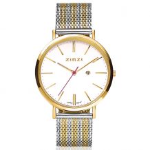 ZINZI Retro Watch White Dial Bicolor Mesh Band