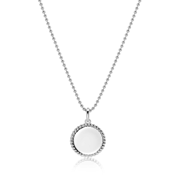 19mm ZINZI silver coin pendant with pearl rim for engraving