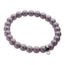ZINZI Stretch Bracelet One-size Purple Pearls for Charms CH-A20P