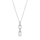 45cm Mart Visser by ZINZI silver necklace including a sleek rectangular pendant, 39mm, adorned with white zirconia, MVC27