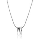 45cm Mart Visser by ZINZI silver snake chain including an organically shaped pendant, 21mm, MVC25
