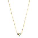 ZINZI 14K Gold Necklace Fine Green Blue and Champagne Zirconias 45cm ZGC379