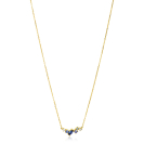 ZINZI 14K Gold Necklace Fine White Light Blue and Dark Blue Zirconias 45cm ZGC381