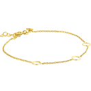 ZINZI 14K Gold Rolo Chain Bracelet 3 Open Circles 6,5mm width 18-20cm ZGA445