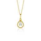 16mm ZINZI 14K Gold Pendant Drop White Zirconia ZGH478 (excl. necklace)