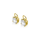 ZINZI 14K Gold Earrings Pendants Round White ZGCH143 (excl. hoop earrings)