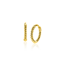 10mm ZINZI 14K Gold Hoop Earrings Twist 1,3mm width ZGO468