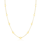 ZINZI Gold 14 carat gold necklace with delicate jasseron links and nine round smooth plates, 5mm wide, 42-45cm ZGC503
