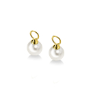 ZINZI 14K Gold Earrings Pendants Pearl White 8mm ZGCH144 (excl. hoop earrings)