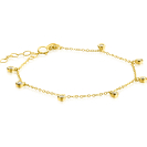 ZINZI 14K Gold Bracelet 7 Round Charms White Zirconias 15,5-18,5cm ZGA451
