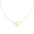 ZINZI 14K Gold Necklace with 2 Connected Open Circles 42cm ZGC113