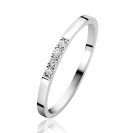 ZINZI 14K Gold Ring 4 White Zirconias 1,7mm width ZGR407