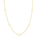 ZINZI 14K Gold Necklace Rolo Chain 7 Small Open Circles 6,5mm width 42-45cm ZGC445