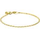 ZINZI Gold 14 carat solid gold bracelet with shiny fantasy plates, 1.7mm wide, 17-19cm ZGA497