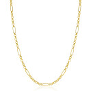 ZINZI Gold 14 karat solid gold necklace with paperclip links combined with curb links 41-43cm ZGC495
