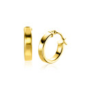 13mm ZINZI 14K Gold Hoop Earrings Smooth Square Tube 3mm width ZGO333