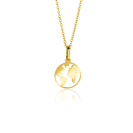 15mm ZINZI 14K Gold Pendant World Map ZGH474 (excl. necklace)