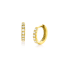 11mm ZINZI 14K Gold Hoop Earrings White Zirconias 11 x 1,8mm ZGO321Z