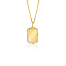 14mm ZINZI 14K Gold Engravable Flat Bar with White Gold Pearls ZGH365-14 (excl. necklace)