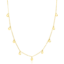 ZINZI Gold 14 karat gold necklace with 9 dangling circles 40-45cm ZGC488
