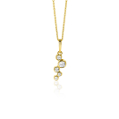 17mm ZINZI Gold 14 ct gold pendant with round settings set with white cubic zirconias ZGH513 (no necklace)