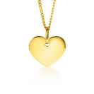 12mm ZINZI 14K Gold Pendant Trendy Shiny Heart ZGH396-12 (excl. necklace)