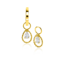 ZINZI 14K Gold Earrings Pendants Drop White Zirconia ZGCH478 (excl. hoop earrings)
