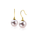 30mm ZINZI Gold 14-karat gold drop earrings with round pink Swarovski crystal pearl, 12mm, ZGO25R