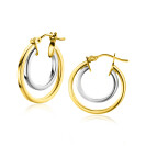 18mm ZINZI 14K Gold Bicolor Hoop Multi-look Earrings Square Tube 1,5mm width ZGO335