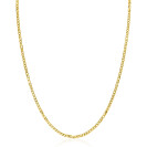 ZINZI Gold 14 karat solid gold curb chain necklace with hawk eye links, 2mm wide, 41-43cm long ZGC498
