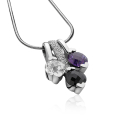 ZINZI Sterling Silver Fantasy Pendant Purple White ZIH270P