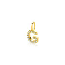 ZINZI zlv. hanger gg.verg.letter G bezet met zirconia's