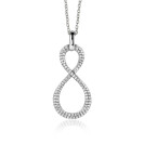 35mm ZINZI Sterling Silver Infinity Pendant White Zirconias ZIH2570 (excl. necklace)