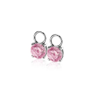 ZINZI Sterling Silver Earrings Pendants Round Pink ZICH1300R (excl. hoop earrings)