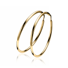 35mm ZINZI Gold Plated Sterling Silver Hoop Earrings 35x2mm ZIO435G