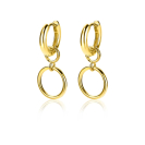 ZINZI Gold Plated Sterling Silver Earrings Pendants Open Circle 11mm ZICH1748G (excl. hoop earrings)