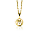 9mm ZINZI gold plated silver Scorpio zodiac sign pendant set with white zirconias ZIHY-SCH (without necklace)