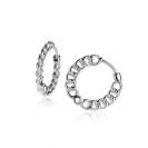 17mm ZINZI Sterling Silver Hoop Earrings Curb Chain from the side width 2mm ZIO1414