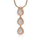 ZINZI Rose Gold Plated Sterling Silver Pendant Drops White ZIH1752R