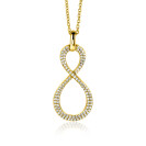 35mm ZINZI Gold Plated Sterling Silver Infinity Pendant White Zirconias ZIH2570Y (excl. necklace)