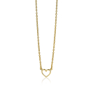 ZINZI Gold Plated Sterling Silver Necklace Open Heart ZIC1420G