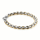 ZINZI Gold Plated Sterling Silver Chain Bracelet width 7mm 19,5cm ZIA1290