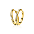 24mm ZINZI Gold Plated Sterling Silver Hoop Earrings White Zirconias width 3mm ZIO192Y