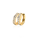 15mm ZINZI Gold Plated Sterling Silver Hoop Earrings White Zirconias width 3mm ZIO191Y